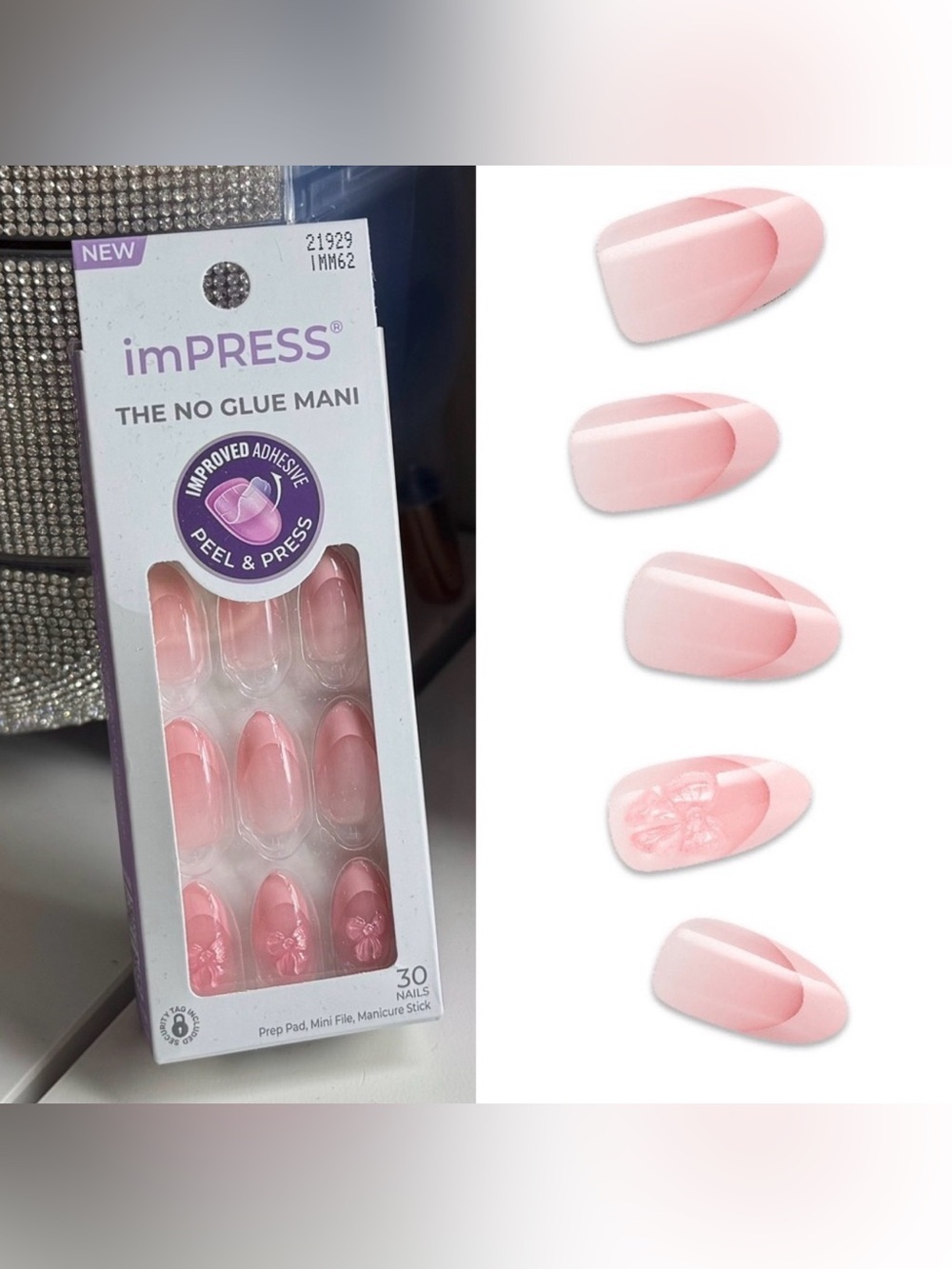 imPRESS Press On Nails Glow Muse Pink Almond Medium